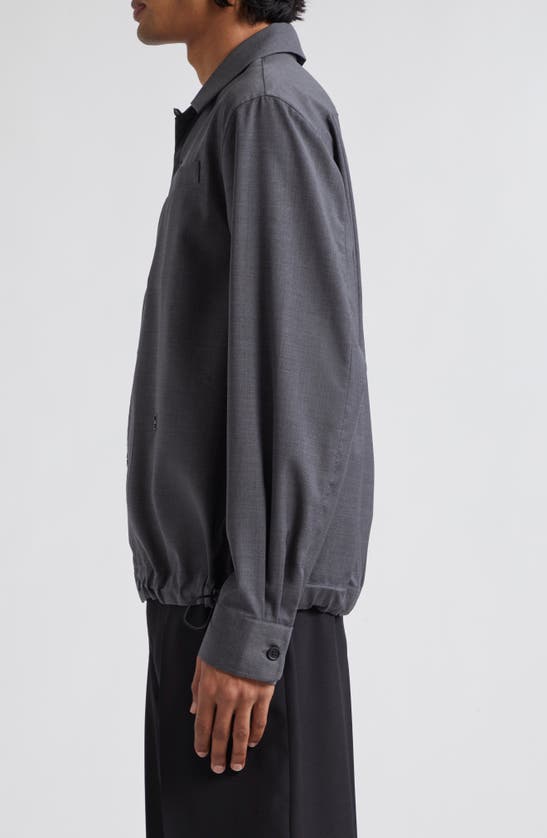 Shop Givenchy Wool Overshirt In Grey