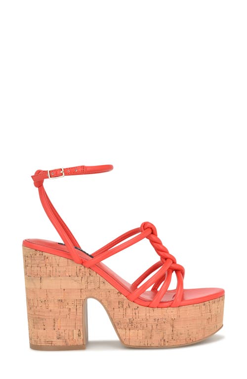Nine West Olander Platform Sandal In Orange