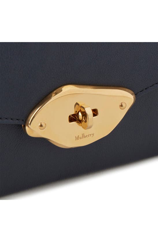 Mulberry Lana High Gloss Leather Top Handle Bag In Night Sky