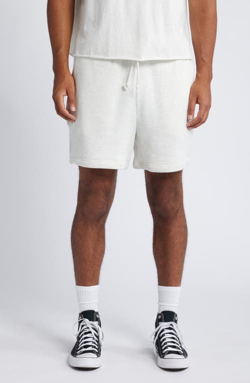 Elwood Core Organic Cotton Brushed Terry Sweat Shorts In Vintage Snow Heather