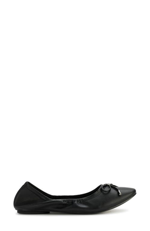 Shop Karl Lagerfeld Paris Velma Metallic Ballet Flat In Black/black