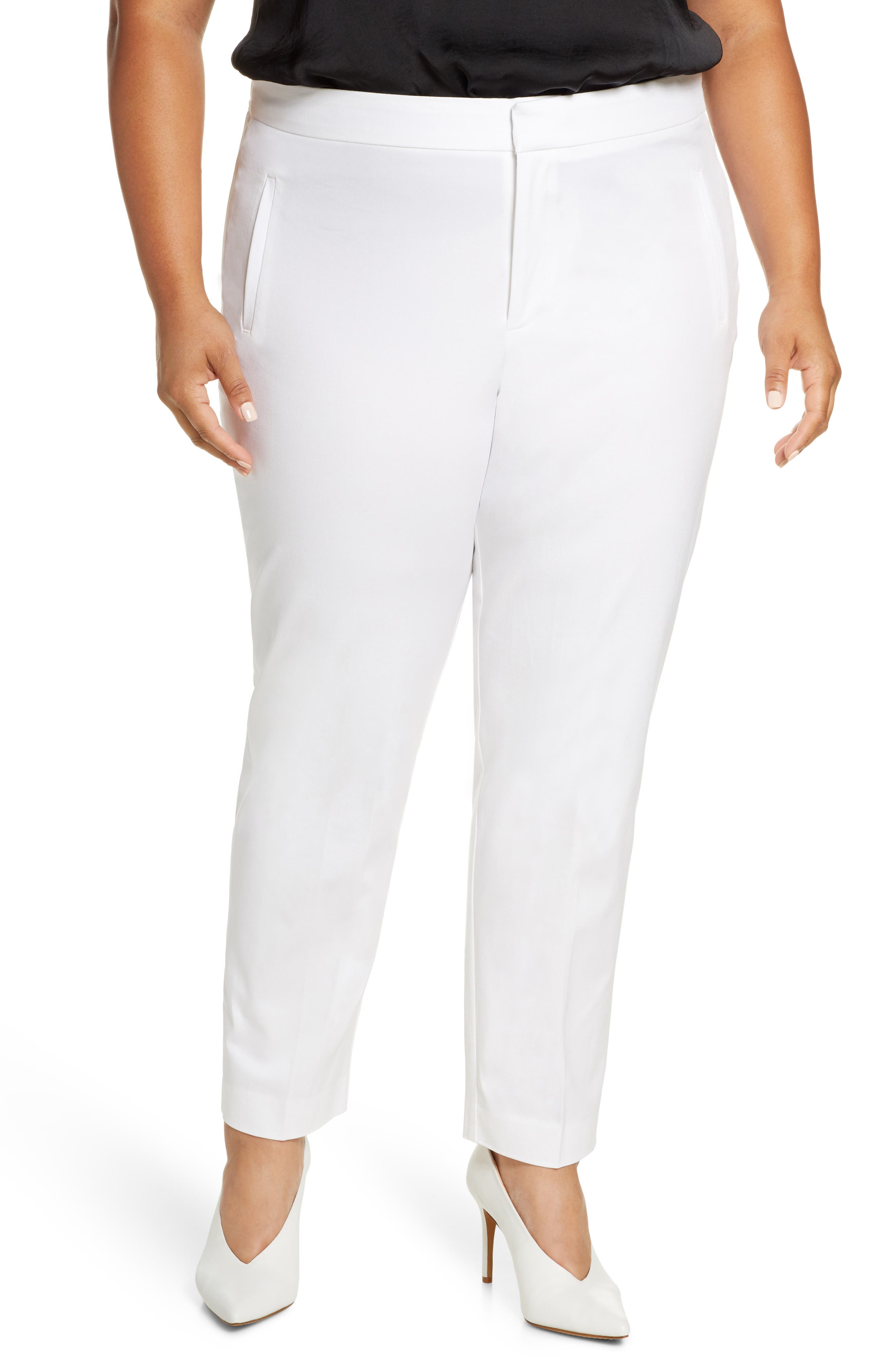 plus size slim fit trousers