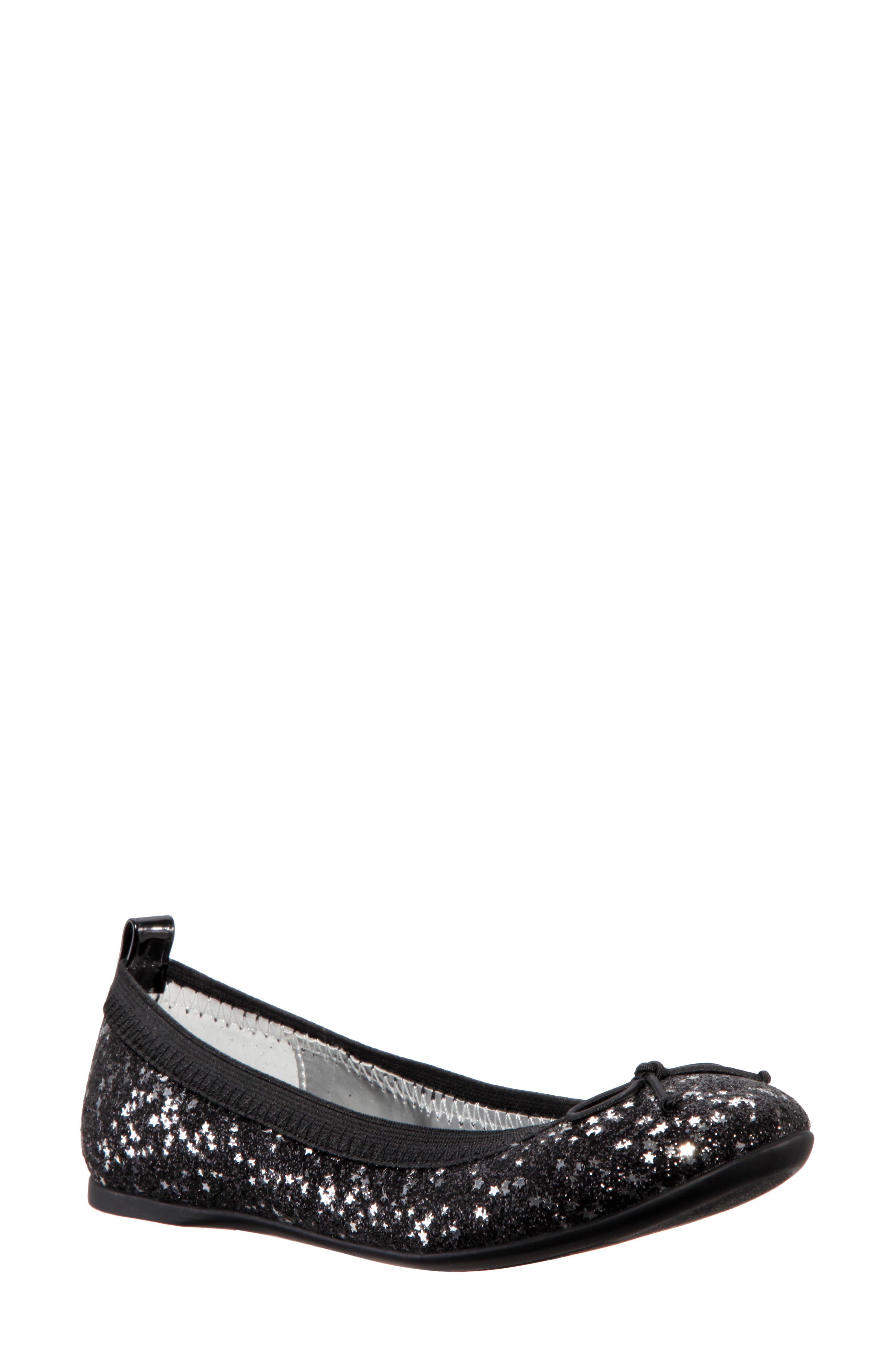 Details about   New Link Kids Girl's Black Glitter Flat Shoes 12 & 13 
