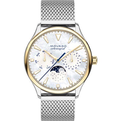 Movado Heritage Multifunction Mesh Band Watch,