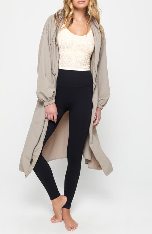 Shop Spiritual Gangster Natasha Full Zip Trench Coat In Taupe