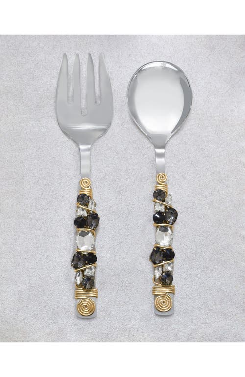 Tiramisu Embellished Radiance Constellation 2-piece Salad Serving Set In Black