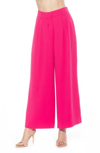 Alexia Admor Women's Kari Pleated Wide Leg Pants In Pink