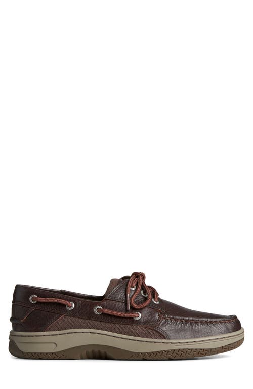 Shop Sperry Billfish 3-eye Leather & Canvas Boat Shoe In Brown