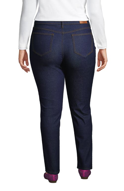 Lands' End Recover Mid Rise Straight Leg Blue Jeans In River Rinse