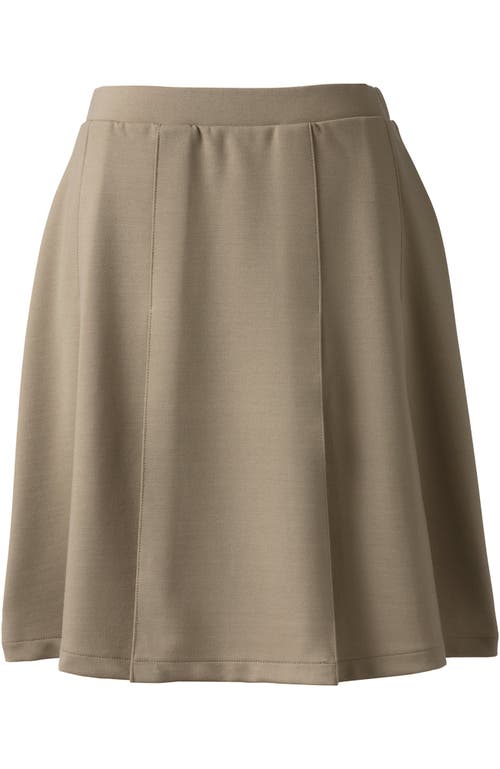 Shop Lands' End School Uniform  Ponte Pleat Skirt In Khaki