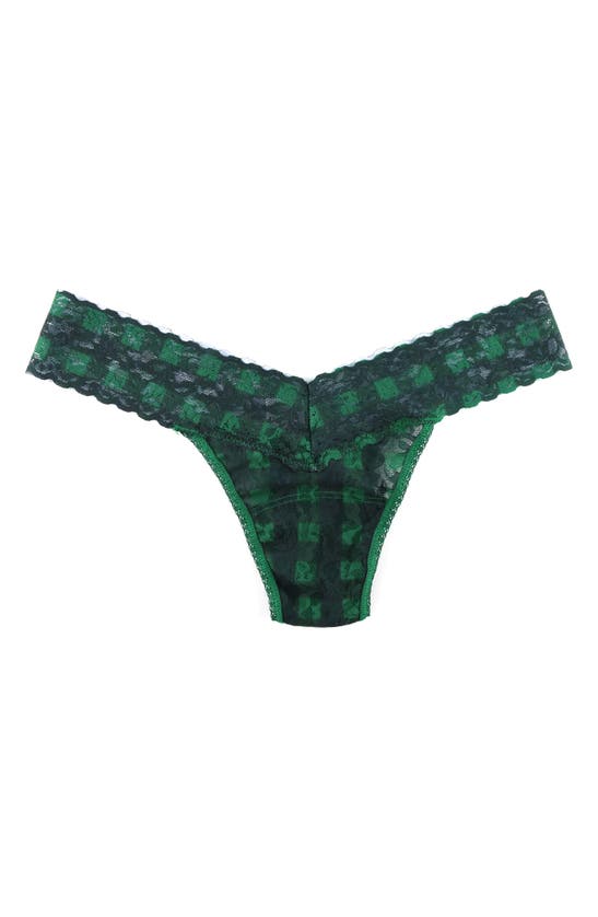 Hanky Panky Print Lace Low Rise Thong In Chess