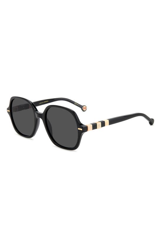 Shop Carolina Herrera 55mm Square Sunglasses In Black