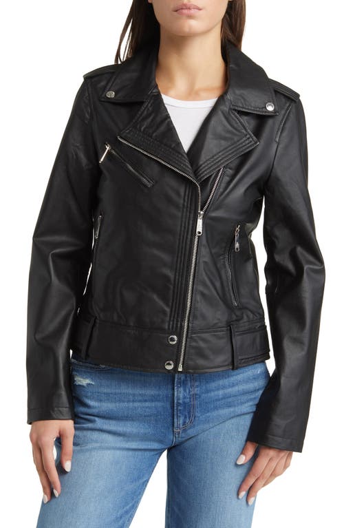 Sam Edelman Leather Moto Jacket Black at Nordstrom,