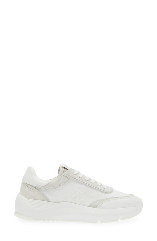 Shop Stuart Weitzman Glide Lace-up Sneaker In White