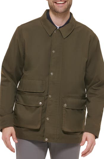 Cole Haan Waxed Cotton Rain Shirt Jacket | Nordstrom