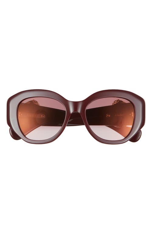 Cartier 53mm Gradient Butterfly Sunglasses In Burgundy