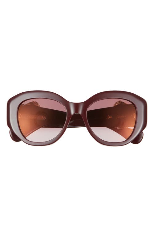 Shop Cartier 53mm Gradient Butterfly Sunglasses In Burgundy