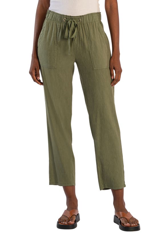 KUT FROM THE KLOTH KUT FROM THE KLOTH ROSALIE LINEN BLEND DRAWSTRING ANKLE PANTS