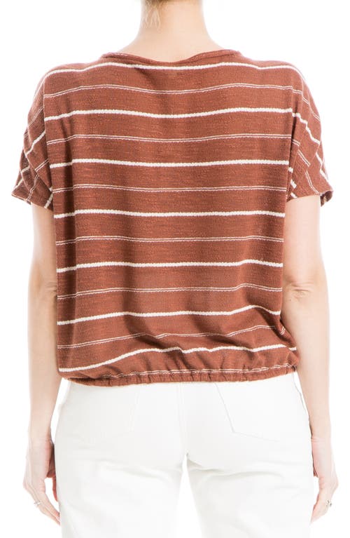 MAX STUDIO MAX STUDIO STRIPE DRAWSTRING T-SHIRT 
