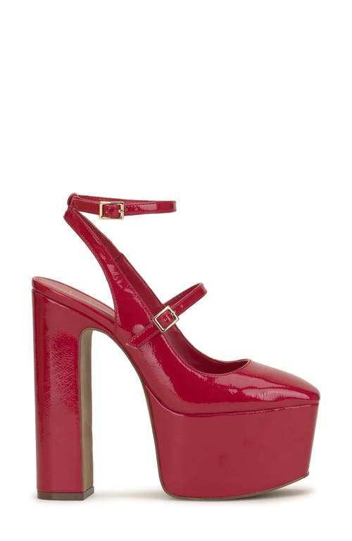 Jessica Simpson Pialley Ankle Strap Platform Pump In Richest Red
