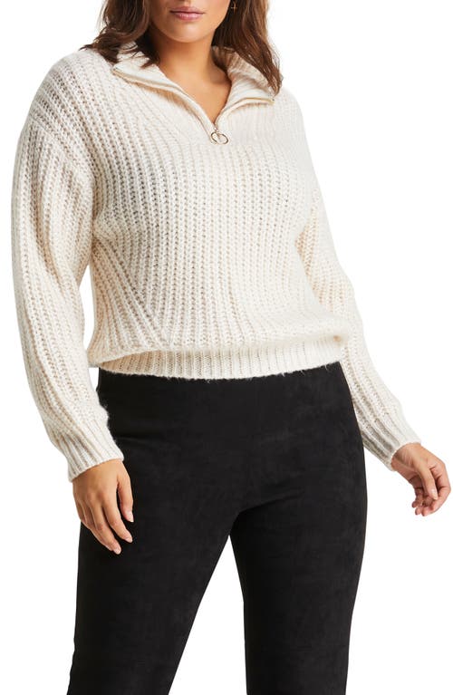 Estelle Jemima Quarter Zip Sweater in Oatmeal