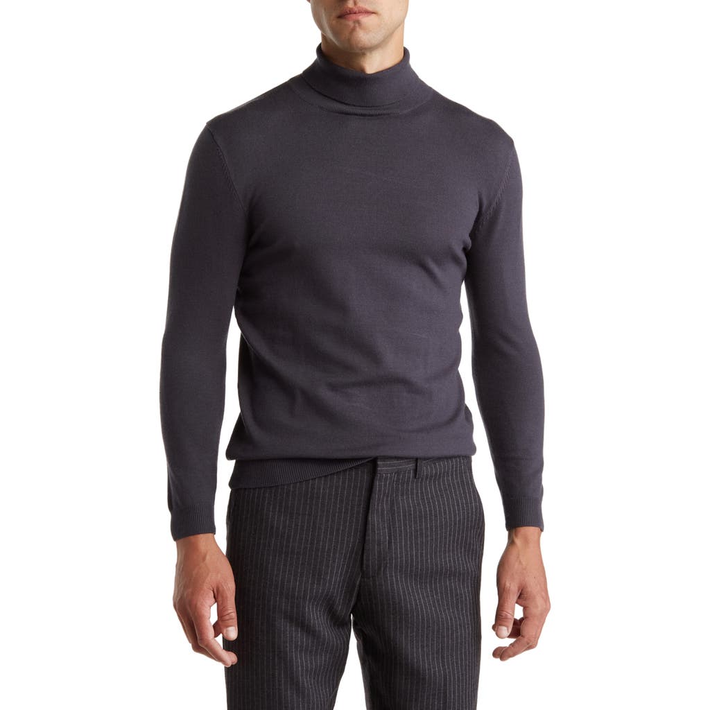 Tom Baine Performance Turtleneck Sweater In Charcoal