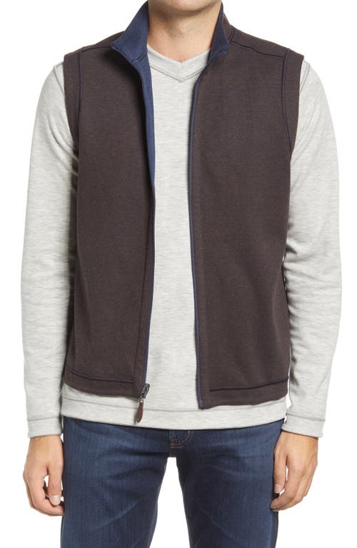 Johnston & Murphy Reversible Knit Vest In Brown/navy
