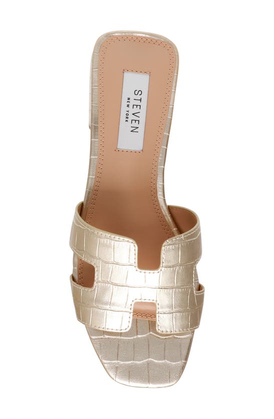 Shop Steven New York Hutchy Croc Embossed Sandal In Gold Croco