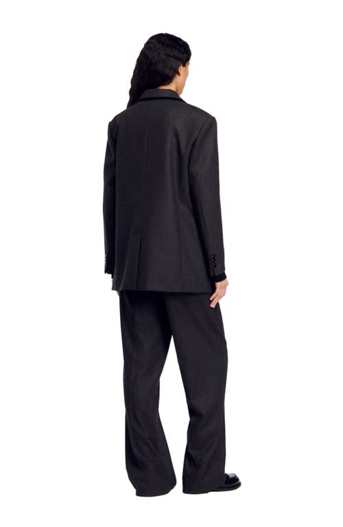 Shop Sandro Suit Jacket In Black Brown