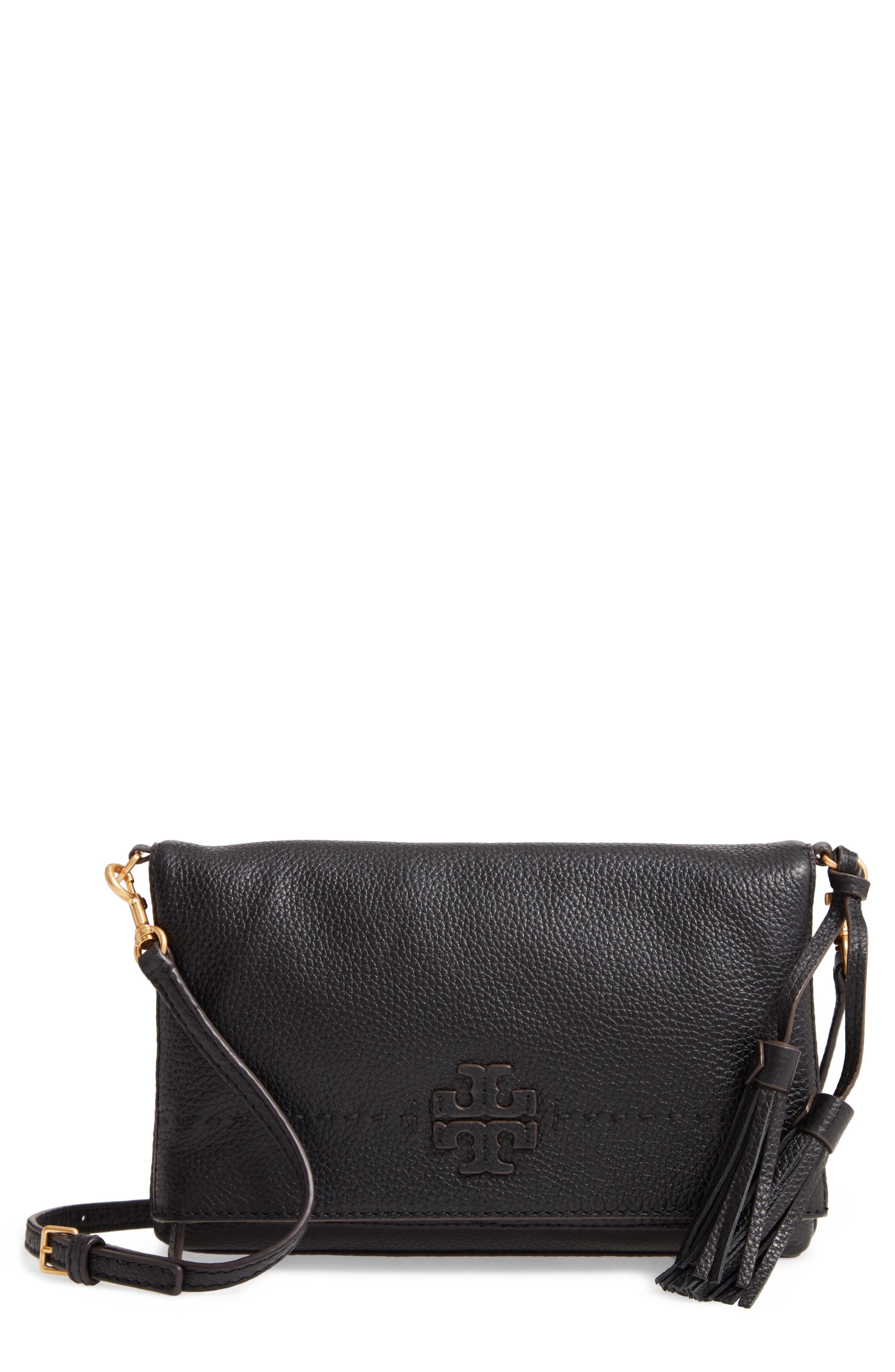 tory burch black leather crossbody