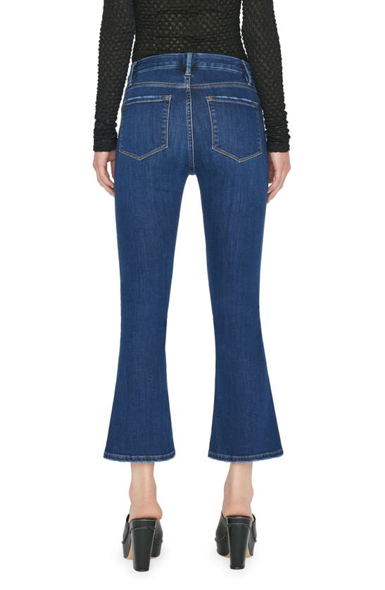 Frame Woman Le Crop Mini Boot Jeans In Dark Blue Denim In Majesty