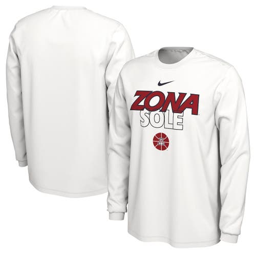 Nike White Arizona Wildcats 2023 On Court Bench Long Sleeve T-Shirt