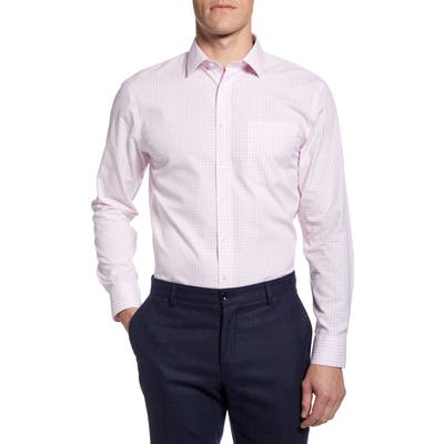 Nordstrom Shop Smartcare(TM) Trim Fit Check Dress Shirt - Pink
