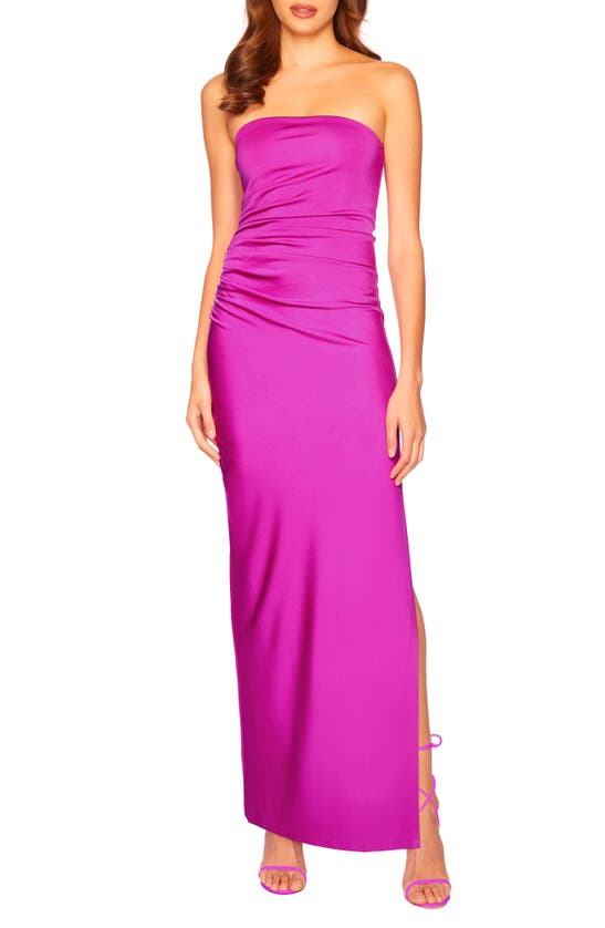 Shop Susana Monaco Ruched Strapless Maxi Dress In Supernova