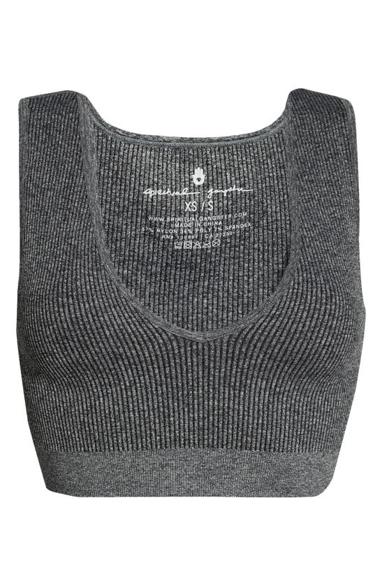 Spiritual Gangster Metta Plunge Brami Bralette In Heather Grey