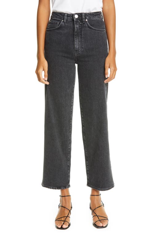TOTEME High Waist Flare Crop Jeans Grey Wash at Nordstrom,