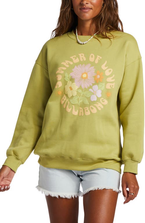 Billabong Lovers Forever Graphic Sweatshirt in Seaweed