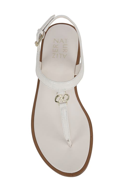 Naturalizer Lizzi T-strap Flat Sandals In Warm White