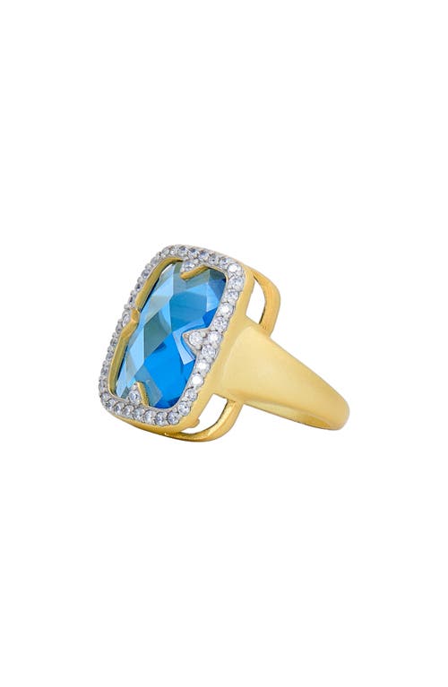 Freida Rothman Coastal Hue Cocktail Ring In Gold And Silver