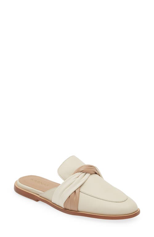 Kaanas Caoba Twisted Band Loafer Mule in Off White