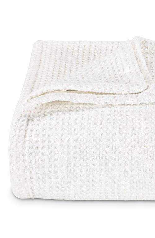 Vera Wang Waffle Weave Cotton Blanket In White