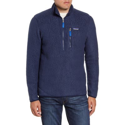 Patagonia Retro Pile Fleece Quarter Zip Jacket, Blue