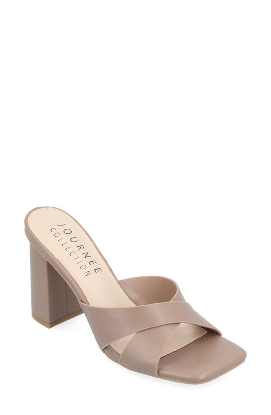 Journee Collection Chazz Block Heel Sandal In Taupe