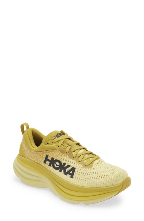 Hoka Bondi 8 Running Shoe In Golden Lichen/celery Root