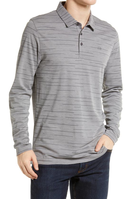 TRAVISMATHEW EXTRA OLIVES SLIM FIT STRIPE LONG SLEEVE POLO
