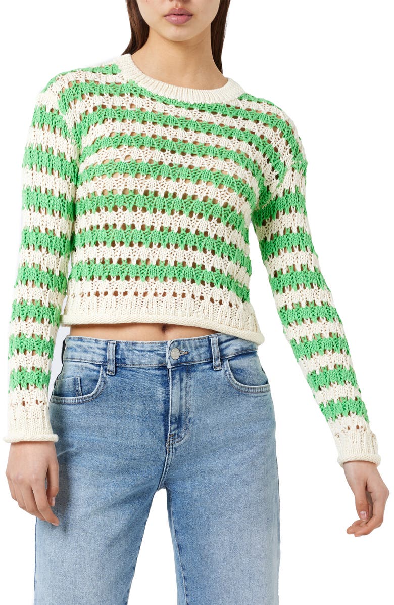 Noisy may Ziggi Stripe Blend Open Knit Sweater | Nordstrom