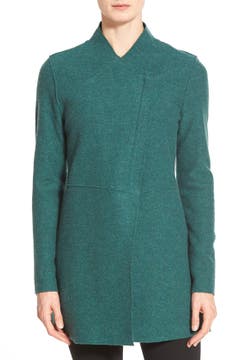 Eileen Fisher Asymmetrical Boiled Merino Wool Jacket (Regular & Petite) | Nordstrom