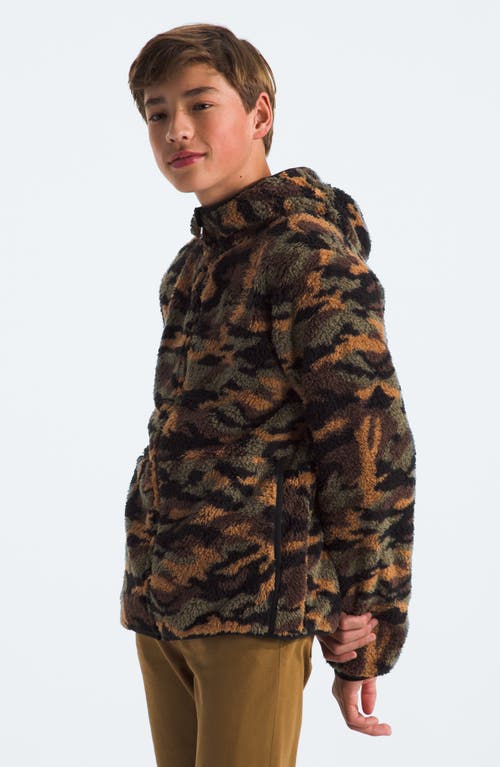 Shop The North Face Kids' Campshire Fleece Zip Hoodie In Tnf Black Tnf Camo Small Print