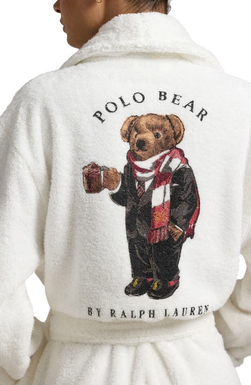 Shop Polo Ralph Lauren Bear Print Organic Cotton Robe In Cocoa Bear