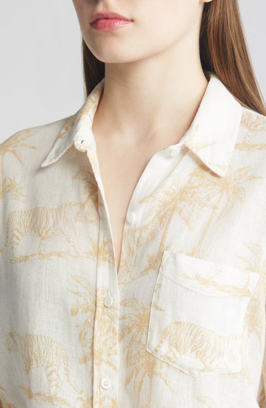Shop Rails Charli Linen Blend Button-up Shirt In Wild Bengals